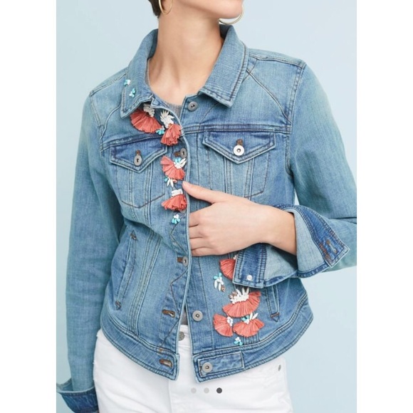 Anthropologie Jackets & Blazers - NWT Embellished Denim Jacket